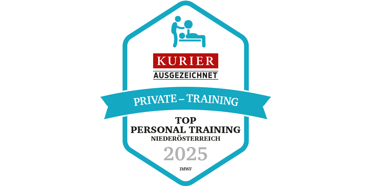 Private-Training KURIER und dem IMWF mit dem Siegel „Top Personal Training 2025“ ausgezeichnet auswählen KURIER und dem IMWF mit dem Siegel „Top Personal Training 2025“ ausgezeichnet